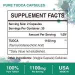 TUDCA Supplement Factory - OEM/ODM Liver Support Tudca Supplement 1100mg TUDCA Capsules Tauroursodeoxycholic Acid