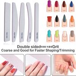 Washable Nail Files - Manufacturer - Factory Wholesale 100/180 Grit Half Moon Square Zebra Sandpaper