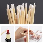 Lip Gloss Applicator - Manufacturer - Eco Bamboo Handle Flocked Angular Disposable Lip Liner Wand