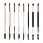 Double-ended Eyebrow Brush - Manufacturer - Angled Spoolie Brush for Perfect Eyebrows Makeup Application
