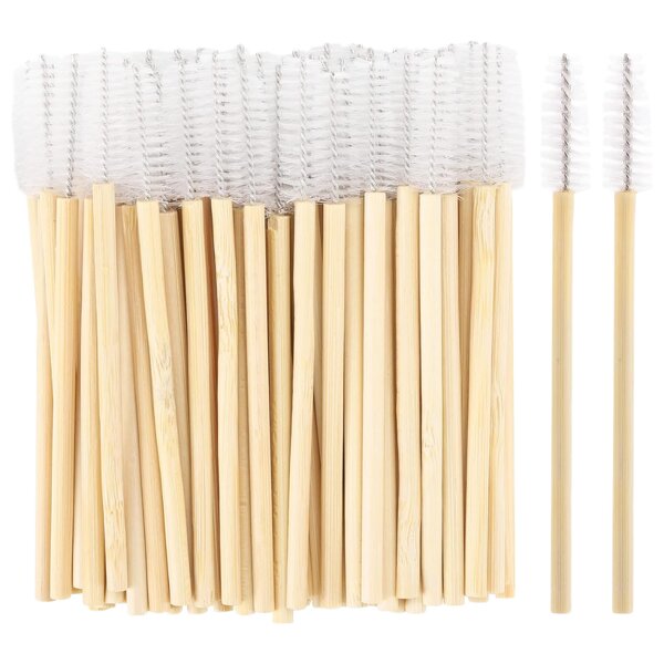 Eco Mascara Brushes - Manufacturer - Bamboo Handles Biodegradable 50pcs/bag Lash Spoolies Wholesale