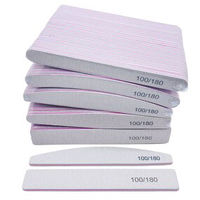 Washable Nail Files - Manufacturer - Factory Wholesale 100/180 Grit Half Moon Square Zebra Sandpaper
