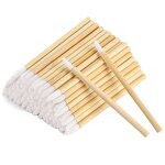 Lip Gloss Applicator - Manufacturer - Eco Bamboo Handle Flocked Angular Disposable Lip Liner Wand