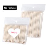 Orange Wood Nail Sticks - Manufacturer - Custom 100 Pcs Double Ended Eco Friendly Cuticle Pusher