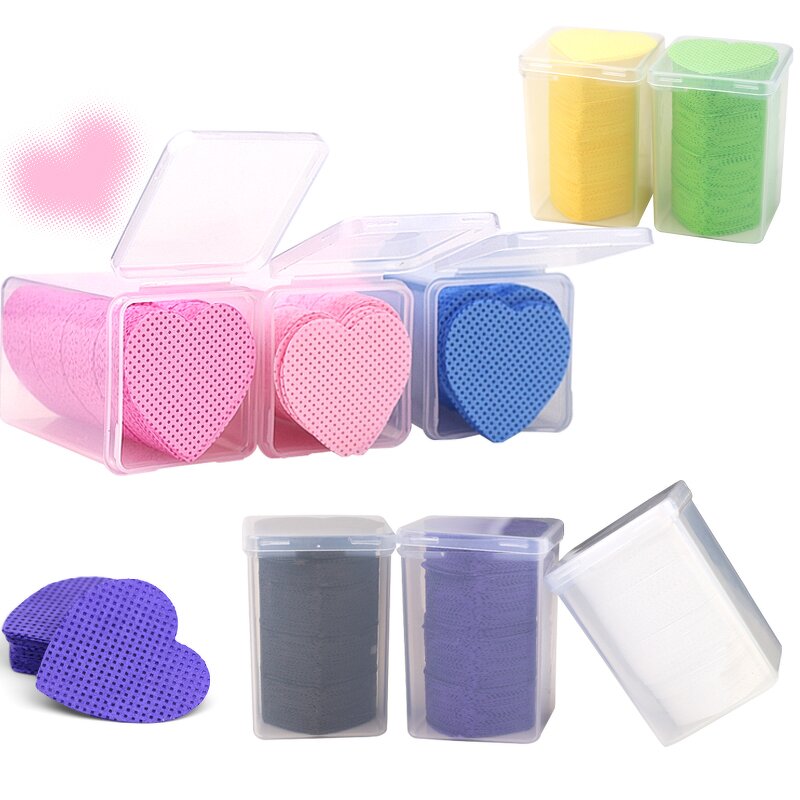 Heart-shaped Nail Pad - Manufacturer - 200pcs/box Hot Sales Eyelash Glue Cleaning Cotton Makeup Remove