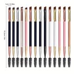 Double-ended Eyebrow Brush - Manufacturer - Angled Spoolie Brush for Perfect Eyebrows Makeup Application