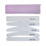 Washable Nail Files - Manufacturer - Factory Wholesale 100/180 Grit Half Moon Square Zebra Sandpaper