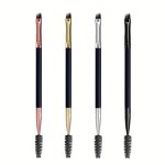 Double-ended Eyebrow Brush - Manufacturer - Angled Spoolie Brush for Perfect Eyebrows Makeup Application