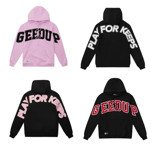 Hoodie Manufacturer - Geedup Play for Keeps 100% Cotton Loose Casual Printed