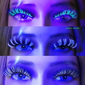 Glow in the Dark Eyelashes - Manufacturer - Mink Lashes Halloween Strip Lashes Under UV Light