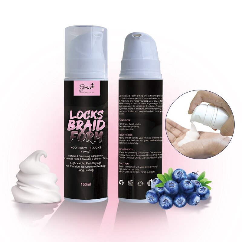 Locks Braid Foam Mousse - Manufacturer - No Frizz Fraying Long Lasting Style Shine Cream Type