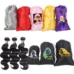 Wig Packaging Set - Manufacturer - Custom Logo Satin Bag Edge Scarf Hang Tag Sticker Bonnets Wrap