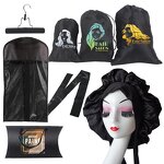 Wig Packaging Set - Manufacturer - Custom Logo Satin Bag Edge Scarf Hang Tag Sticker Bonnets Wrap