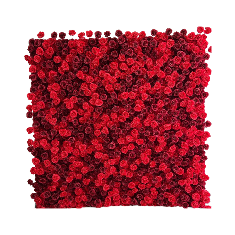 Red Rose Flower Wall Factory Custom Wedding Decoration