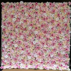 Source Factory Custom Pink Artificial Flower Wall OEM Wedding Photography Props