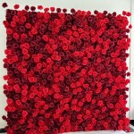 Red Rose Flower Wall Factory Custom Wedding Decoration