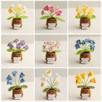 Crochet Flower Puff Factory Handmade Potted Plant
