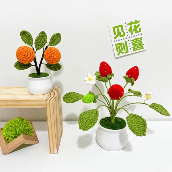Multi Head Rose Potted Plant Manufacturer Crochet