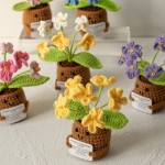 Crochet Flower Puff Factory Handmade Potted Plant