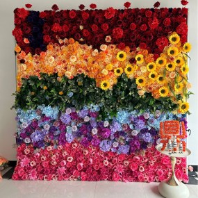 Artificial Flower Wall Manufacturer Mixed Color Custom OEM Services