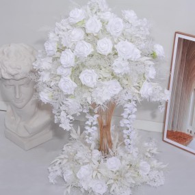 雾状绣球花球工厂花艺布置