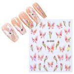 3D Gel Nail Sticker Wrap - Manufacturer - Neissry Korea Factory Butterfly Leaf French Style Hot Sale Art