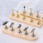 Manicure Display Stand - Manufacturer - Japanese Style Magnetic Tip Plastic Press-on Nails Wooden Base