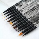 Nail Art Pen Set Manufacturer - Wholesale Dyeing Pen Set Acrylic Handle Nylon 12pcs