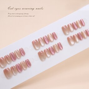 False Nails Manufacturer - 2025 Hot Selling Cat Eye Art Tips 30Pcs Prefabricated Coffin