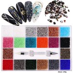 Nail Art Rhinestones Manufacturer - B2B Clearance Mixed Shape 3D AB Flat Glass 21 Grids