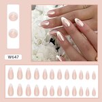 Artificial Fingernails Manufacturer - Wholesale Simple Pearlescent Aurora French Design