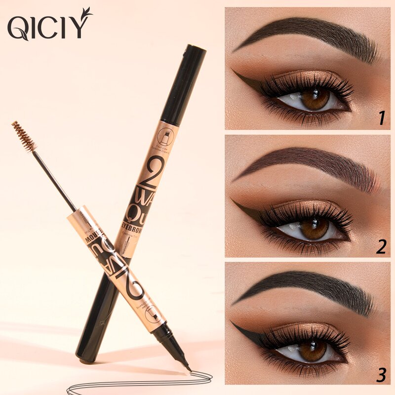 Eyebrow Pencil Manufacturer - 2-in-1 Dual-ended Tinted Brow Gel Ultra-fine Waterproof