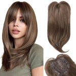 Hair Topper Manufacturer - 18 Inch Long Layered with Bangs for Thinning Hair