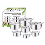 Kitchenware Set Manufacturer - Wholesale 7-Piece Aluminum Cooking Pot with Cover