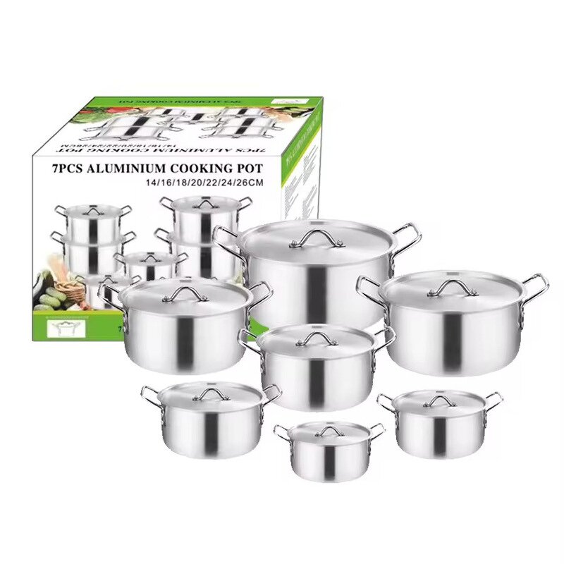 Kitchenware Set Manufacturer - Wholesale 7-Piece Aluminum Cooking Pot with Cover