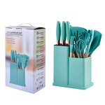 Cooking Utensils Set Manufacturer - 19 Pieces Silicone with Knives Holder & Board