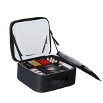 Makeup Organizer Manufacturer - Travel Portable Storage Box with LED Light up Mirror