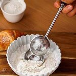 Tea Infuser Manufacturer - Long Handle Stainless Steel Reusable Push Style Strainer
