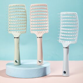 Massager Brush Manufacturer - Straight Shank Macarone Color Plastic Soft Comb