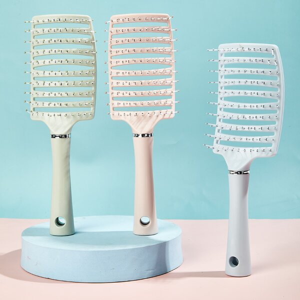 Massager Brush Manufacturer - Straight Shank Macarone Color Plastic Soft Comb