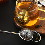 Tea Infuser Manufacturer - Long Handle Stainless Steel Reusable Push Style Strainer