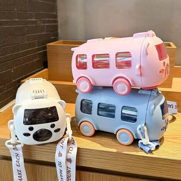 Water Bottle Manufacturer - 500ml Leakproof Cute Cartoon Car with Removable Straw for Kids