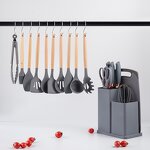 Cooking Utensils Set Manufacturer - 19 Pieces Silicone with Knives Holder & Board
