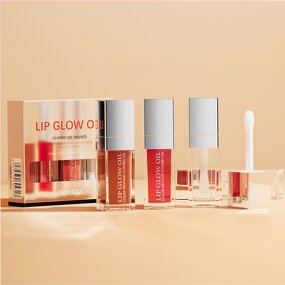 Lip Glow Oil Set Manufacturer - 3in1 Nourishing Crystal Clear Hydrating 3 Color Tinted