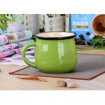 Coffee Mug Manufacturer - Customized logo 350ml Ceramic Green Belly Cup Porcelain Gifts