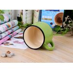 Coffee Mug Manufacturer - Customized logo 350ml Ceramic Green Belly Cup Porcelain Gifts