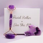 Facial Roller Manufacturer - 100% Real Natural Amethyst with Gua Sha Tool