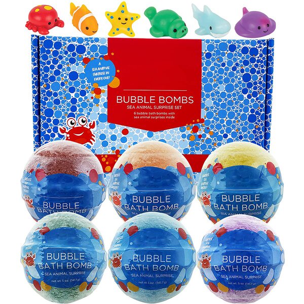 Bubble Bath Bombs Manufacturer - Custom Luxury Box, 6 Pcs with Inside Toys