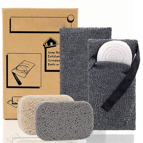 Soap Saver Pouch Manufacturer - Gray Mesh Pocket, Exfoliating Body Scrubber
