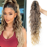 Ponytail Wig Manufacturer - Remy Hair 120% Density 24in Wavy Clip for Women